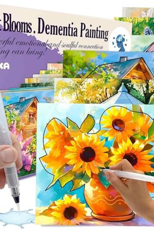 The QUOKKA Water Painting Dementia Activities for Seniors – Vibrant Blooms – Alzheimers Products for Elderly - Activities for People with Dementia - Crafts for Seniors