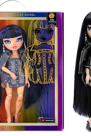 The Rainbow High Kim- Denim Blue Fashion Doll. Fashionable Outfit & 10+ Colorful Play Accessories. Great Gift for Kids 4-12 Years Old and Collectors.
