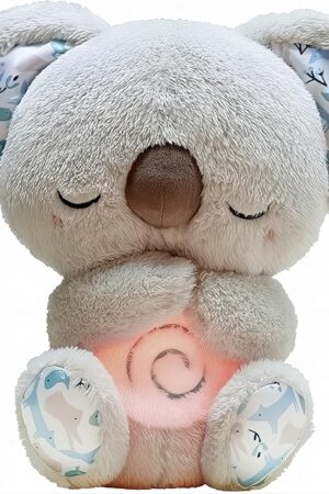 The Relief Koala Plush Toy, Breathing Stuffed Animals for Anxiety, Lovely Koa-la Stuffed Animal Rhythmic Breathing Motion & Sound-Making, for Boys Girls Adults, Christmas New Year Gift (Grey)