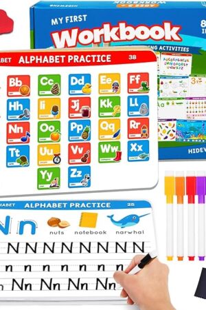 The Preschool Learning Activities Educational Workbook: Preschool Handwriting Tracing Books | Autism Learning Materials | Alphabet Learning Toys | Pre k Workbooks | Montessori Busy Book for Kids Ages 3-5