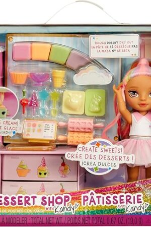 The Rainbow High Littles Dessert Shop Playset + Small Doll (Pink 5.5?), Make Ice Cream and Sweets, Kids Gift 4+