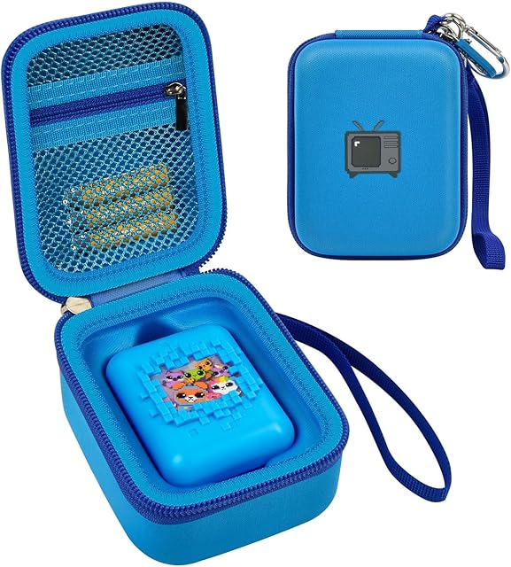 The Case for Bitzee Interactive Toy Digital Pet and Case, Hard Carrying Holder for Virtual Electronic Pets React to Touch, Protective Container for AA Batteries and Other Accessories (Box Only)-Blue