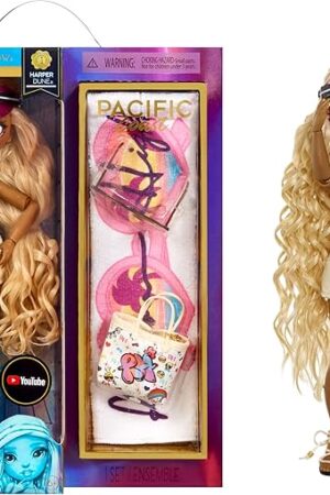 The Rainbow High Pacific Coast Harper Dune- Sand (Light Yellow) Fashion Doll with Outfit, Pool Accessories Playset, Interchangeable Legs, Toys for Kids, Great Gift for Ages 6-12+ Years