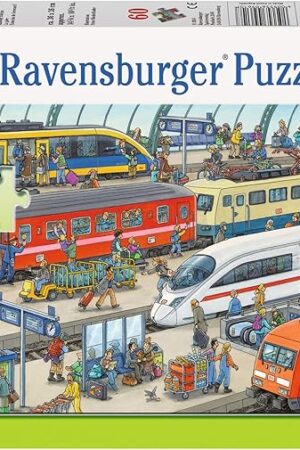 The Ravensburger Railway Station Jigsaw Puzzle - Unique 60-Piece Puzzle for Kids, Anti-Glare Surface | FSC-Certified Materials | Great for Developing Skills & Creativity