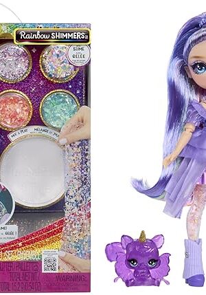The Rainbow High Rainbow Shimmers with Slime – Violet, Purple 11? Fashion Doll, Create a Rainbow Doll, Slime Kit, Pet Squirrel, Kids Gift 4+