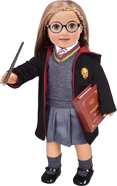 The Magic School Uniform Inspired Halloween Costume Doll Clothes Clothing Outfits Accessories Set 10 Pcs for 18 inch Girl Dolls