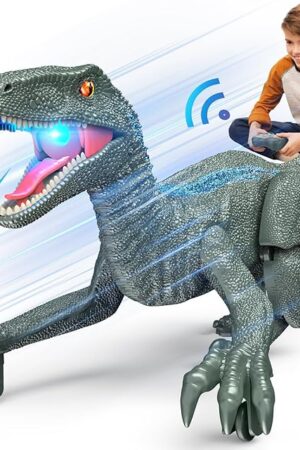 The Remote Control Dinosaur, Realistic Dinosaur Toys for Kids 3-5, 2.4GHZ, Walking,Rechargeable, 3D Eyes, 3 Sound Effects, Demo Function, Jurassic Toys for Christmas, Kids 3+