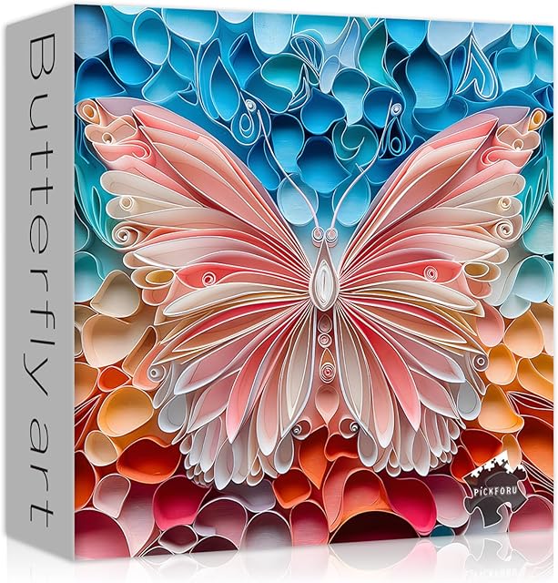 The Butterfly Puzzles for Adults 1000 Pieces, Unique Art Jigsaw Puzzle Hard, Colorful Impossible Challenging Puzzles for Adults Paper Cut