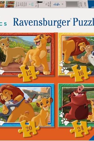 The Ravensburger - Puzzle: The Lion King, Puzzle 3 Years or Older, Puzzles Children 3 Years, Kids Puzzle, Gift Child 3 Years, Ravensburger Puzzle, 4 puzzles for children 3 years, 12004025