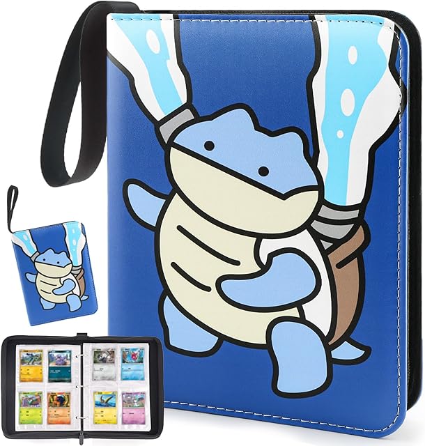 The Collectible Trading Card Albums, 400 Card Holders with 50 Removable Sleeves, Portable 4 Pockets Collectible Trading Card Binder, PU Card Collection Binder for MTG, TCG, Sport Card, Game Cards