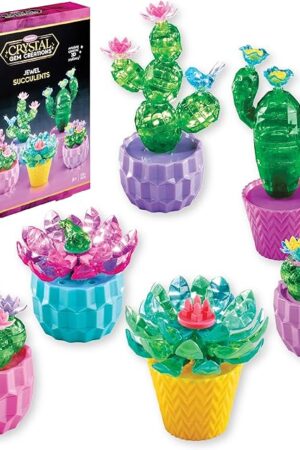 The RoseArt Crystal Gem Creations Jewel Succulents Kit, 175+ Pieces, Great for Adults, Tweens and Children Ages 8+