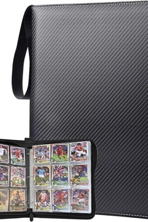 The Portable 9-Pocket Trading Card Binder, Holds 990 Cards with 55 Removable Double-Sided Sleeves, Baseball Card Binder Card Storage Organizer Album for Boys, Girls, Sports & Game Cards