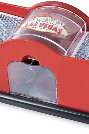 The Premium Manual Card Shuffler 2 Deck With Hand Crank, Card Shuffling for UNO, Poker Games, Blackjack, Rummy, Phase 10, Skip-Bo and All Your Favorite Card Games; Poker Card Shuffler Manual