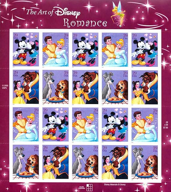 The ART of Disney Romance Love Mint Us Stamps 4025-28
