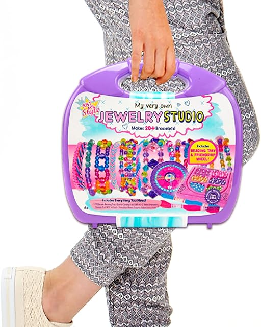 The Just My Style My Very Own Jewelry Studio, Personalized Bracelet Making Kit With 1700+ Beads, Bead Kit Great for On-The-Go, Travel DIY Custom Accessories for Ages 6, 7, 8, 9