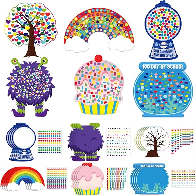 The Cinrobiye 30 Set Summer Craft Kits Make Your Own Ocean Sticker Scene DIY Mix and Match Ice Cream Art Craft for Home Classroom Preschool Day-Care Holiday Birthday Party Game Activities Favors Supplies