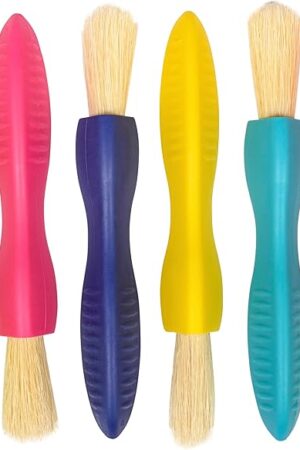 The READY 2 LEARN Triangle Grip Toddler Paintbrush Set - Set of 6 - Easy-Grip Art Supplies - Thick Paint Brushes for Toddler Art - Art Supplies for Toddlers 1-3