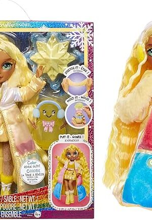 The Rainbow High Winter Wonderland Sunny - Yellow 11? Fashion Doll with Magic Snow Hidden in Fashion That Puffs Up with Water, and Snowman Kit, Great Gift for Kids 4-12 Years Old