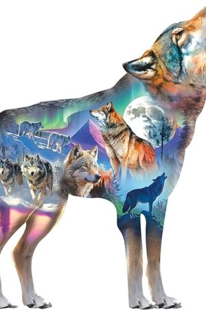 The RoseArt - Big Shaped - Wolf II - 350 Piece Jigsaw Puzzle for Adults