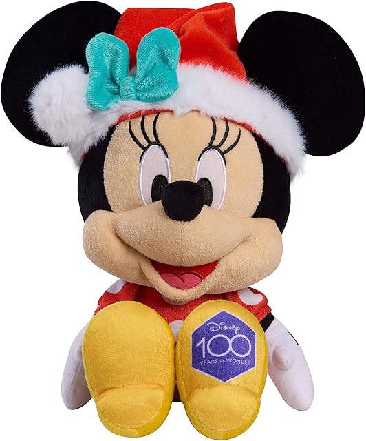 The Disney100 Years of Wonder Minnie Mouse Large Holiday Plush Stuffed Animal, Kids Toys for Ages 2 Up by Just Play