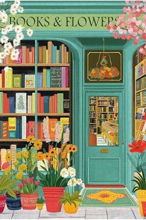 The PICKFORU Book Jigsaw Puzzles 1000 Pieces, Spring Flowers Bookstore Puzzles for Adults, Blooming Bookshelf Puzzle as Home Decor