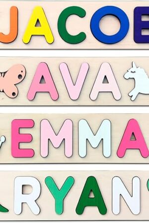The Personalized Wooden Name Puzzle Baby Name Puzzle Customized Educational Toys for Toddler Sensory Toys 1st Birthday Girl Custom Gifts for Kids Personalized Baby