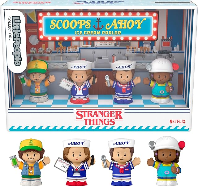 The Little People Collector Stranger Things: Scoops Troop Special Edition Figure Set for Adults & Fans in a Display Gift Package