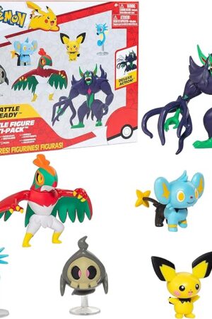 The Pokemon Battle Ready Figure Set w/ 4.5" Deluxe Action Grimmsnarl, 6 Pieces - 2" Scarlet & Violet Figures - Officially Licensed - Holiday Christmas Stocking Stuffer Gift for Kids, Boys, Girls - 2+