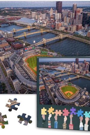 The Puzzles for Adults 1000 Pieces, Pittsburgh, Pennsylvania Jigsaw Puzzles, Baseball Stadium Adult Puzzle for Adults, Educational Fun Games or Toys for Elders Friends 20X27 INCH