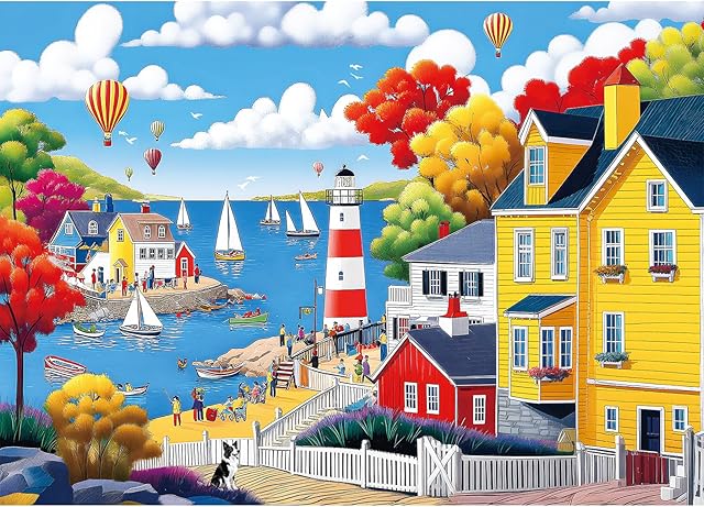 The 1000 Piece Puzzle for Adults, Puzzles for Adults 1000 Pieces, Hot Air Balloons Town Jigsaw Puzzles, Challenging Puzzle Perfect for Game Nights, Finished Size is 28 * 20 in