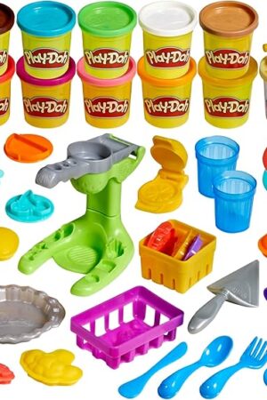 The Play-Doh Farmer's Market Kitchen Playset, 28 Play Food Accessories & Tools, 11 Colors, Back to School Classroom Supplies, Preschool Toys, Ages 3+ (Amazon Exclusive)