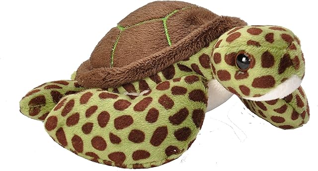 The Wild Republic Pocketkins Eco Green Sea Turtle, Stuffed Animal, 5 Inches, Plush Toy, Made from Recycled Materials, Eco Friendly