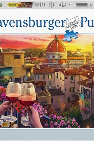 The Ravensburger Cozy Wine Terrace - 500 Piece Large Format Jigsaw Puzzle | Unique Softclick Technology | Premium Matte Finish | Ideal for All Ages