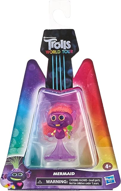 The DREAMWORKS TROLLS World Tour Mermaid, Collectible Doll with Microphone Accessory, Toy Figure Inspired by The Movie Trolls World Tour, 2 inches, (Model: N/A)