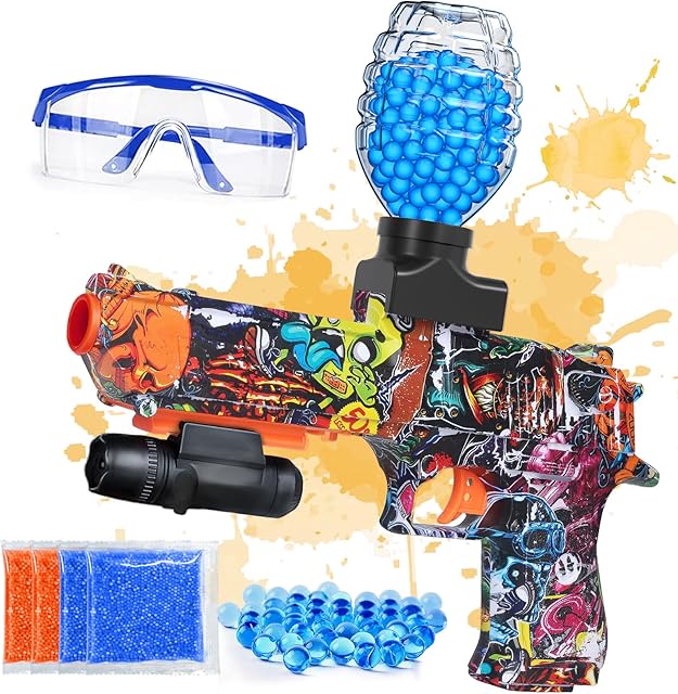 The Anstoy Automatic Gel Ball Blaster, Light Waterproof Splatter Ball Blaster Gelfire Toy with Gel Rounds, Sight & Eyewear for Orby Outdoor Shooting Game Party Gift Ages 14 & Up - Love