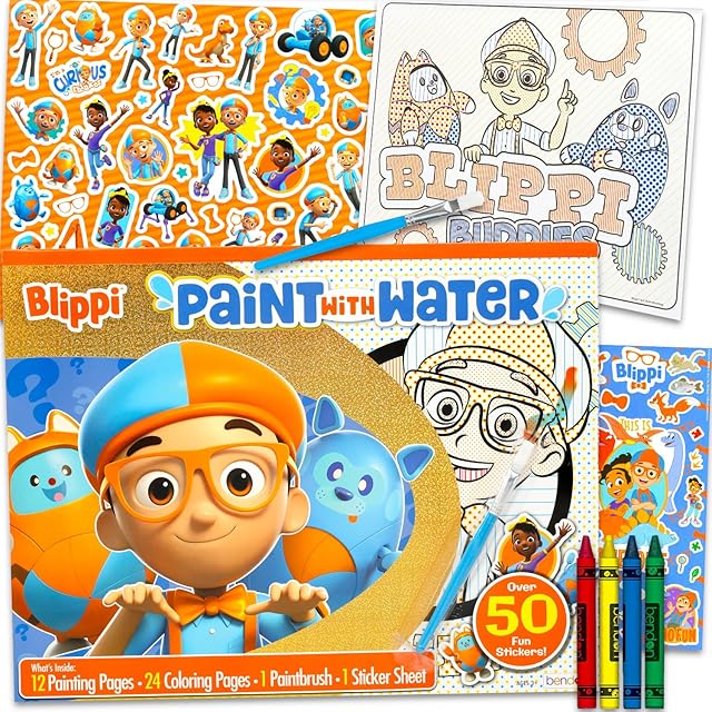 The Blippi Coloring Book and Stickers Set - Giant Art Activity Book for Boys, Girls, Kids with Stickers, More | Blippi Arts and Crafts Coloring and Activity Kit