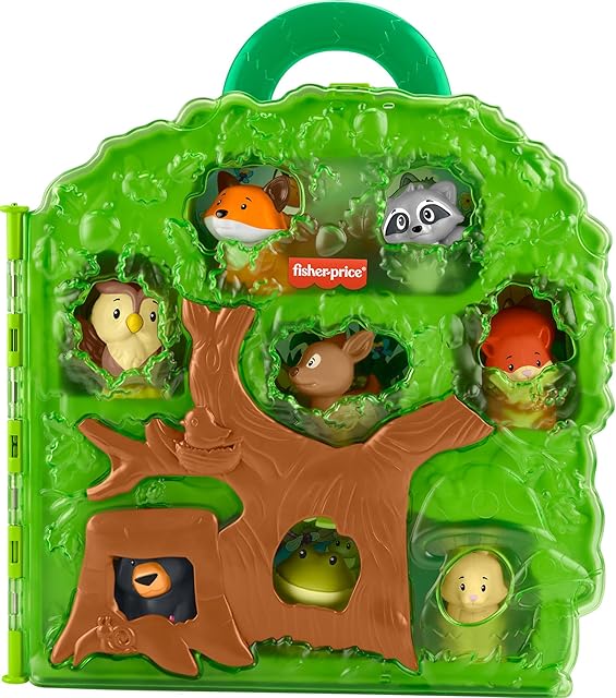 The Fisher-Price Little People Toddler Toy Forest Friends Carry Case Playset with Animal Figures for Pretend Play Kids Ages 1+ Years