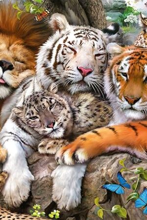 The Ravensburger - Big Cat Nap - 200 Piece Jigsaw Puzzle - Stunning Imagery of The Worlds Feline Apex Predators - Lions, Tigers & More - Premium Quality - Ideal Gift - Screen-Free Fun - Children Ages 8+
