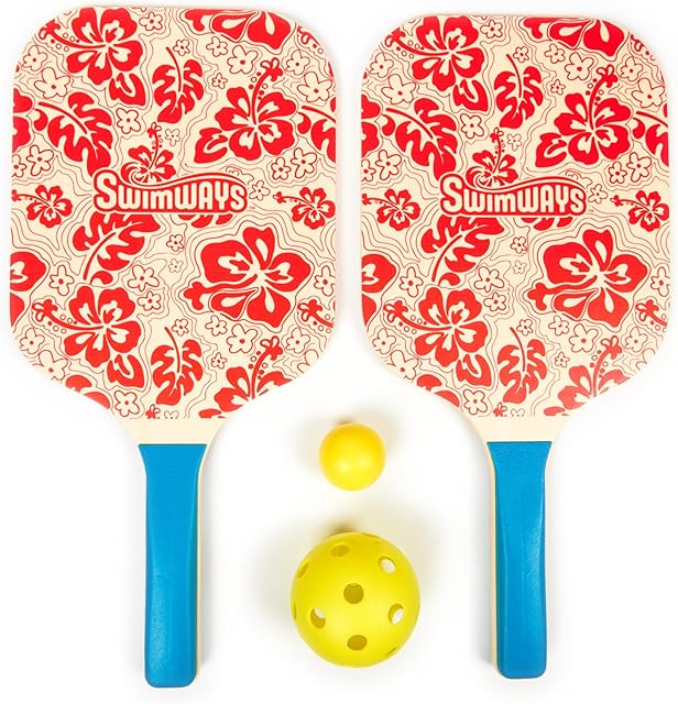 The Swimways Hydro Paddle & Pickleball Set, Pickleball Paddles and Balls for Pool, Lake and Beach Games, Outdoor Toys for Kids and Adults Aged 5 & Up