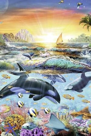The Ravensburger Orca Paradise - 200 Piece Kid's Jigsaw Puzzle | Unique Piece Design | Anti-Glare Surface | FSC Certified Materials | Ideal for Developing Concentration and Creativity