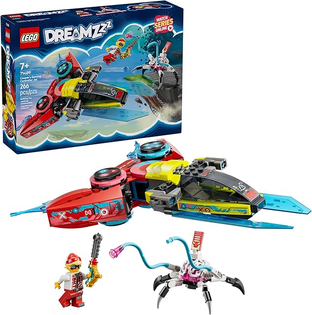 The LEGO DREAMZzz Cooper's Gaming Controller Jet Toy - Building Toy Set for Kids, Boys and Girls, Ages 7+ - with 2 Build Options and 1 Minifigure - Gift Idea for Birthdays - 71489