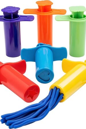 The READY 2 LEARN Dough Extruders | Set of 6 | for Ages 2+ | Press Dough into 6 Different Shapes | Playdough Accessories for Kids