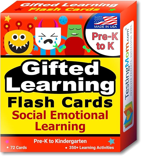 The TestingMom.com Gifted Learning Flash Cards - Social Emotional Learning (SEL) for Pre-K and Kindergarten