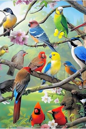 The Puzzles for Adults 500 Pieces Bird Jigsaw Puzzles for Adults Kids Colorful Hummingbird Puzzle Summer Cute Family Challenging Puzzle Games