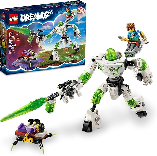 The LEGO DREAMZzz Mateo and Z-Blob The Robot 71454 Building Toy Set, 2-in 1 Build Transforms Z-Blob to a Robot, Great Gift for Grandchildren or Kids Ages 7 and Up to Play with Friends or on Their Own