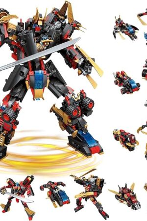 The QLT QIAOLETONG 12 in 1 Transforming Mecha Robot Building Set,Mech Model Building Kit, 542 PCS Compatible with Lego Ninja Mech Warrior Cool Robots Toys Gift for Adults and Kids Boys 6 7 8 10+