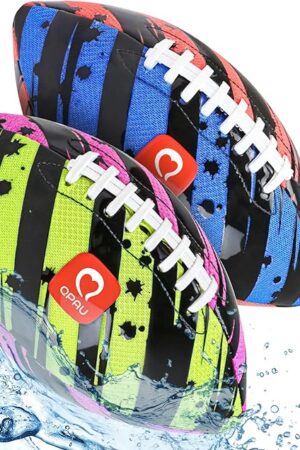 The QPAU Water Football for Pool, Beach & Backyard - Waterproof Pool Football with Double Laces, Easy Grip Surface, 9 Inches, Fun Summer Pool Toy for Kids Ages 6+ & Adults