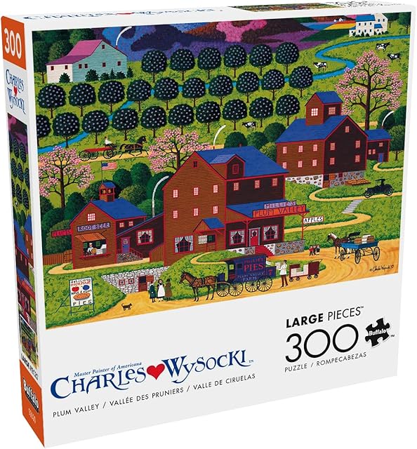 The Buffalo Games - Charles Wysocki - Plum Valley - 300 Large Piece Jigsaw Puzzle for Adults - Challenging Puzzle Perfect for Game Nights