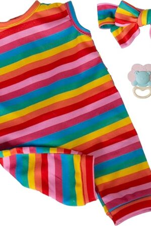 The Reborn Baby Dolls Clothes Girl Colorful Doll Clothes 17-22 Inches Girl Doll Clothing and Accessories for Reborn Baby Girls