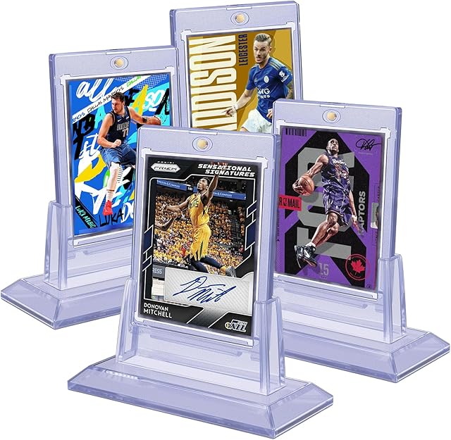 The 4PCS Magnetic Card Holders for Trading Cards, Card Protector Holders with Acrylic Stands Bases, Baseball Card Holders Fit for MTG, Game Cards, Sports Cards, Football Cards, Baseball Cards (4PCS)